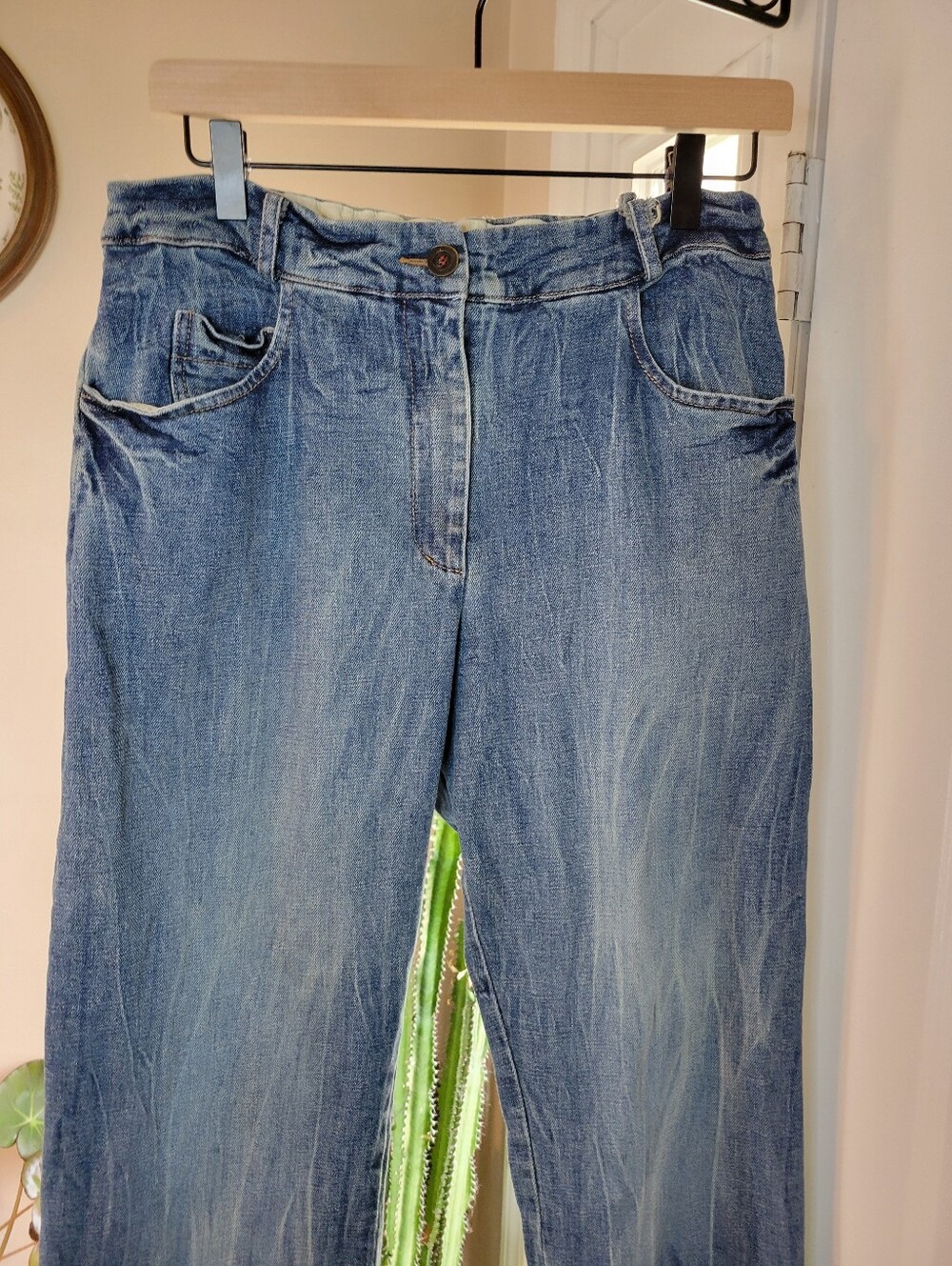 H+ Hannoh Wessel Prunella Blue Jeans Crafted‎ In Italy, Size 40 US Medium - Picture 2 of 7